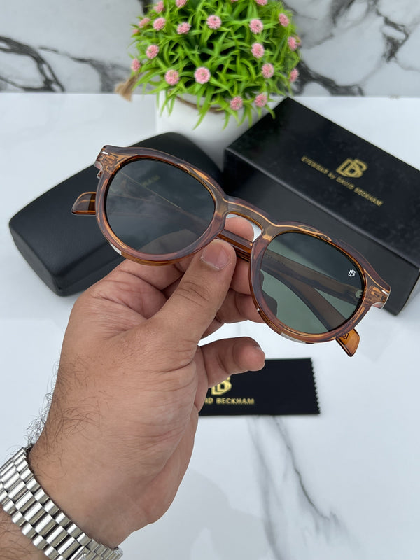 DB TEA OVAL GREEN UV-400 SUNGLASSES