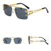 New Stylish Rimless Panther face Luxurious Gold Black UV-400 Unisex Fashion Sunglasses (Copy)