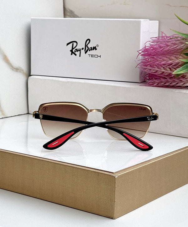 RB #7 METAL GOLD BROWN DC UV-400 SUNGLASSES