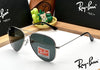 RB Aviator Classic Silver Black UV-400 Sunglasses