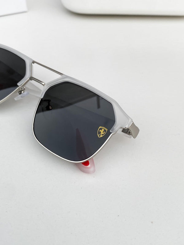 RB #4 METAL WHITE BLACK POLARISED SUNGLASSES