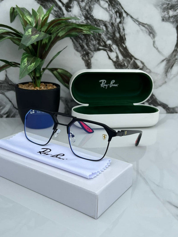RB #4 METAL BLACK BLUE CUT UV-400 SUNGLASSES