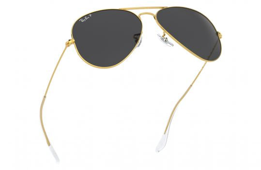 RB Aviator Classic Gold Black UV-400 Sunglasses