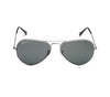 RB Aviator Classic Silver Black UV-400 Sunglasses
