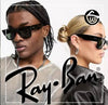 RB 0840 Full Black Glass Lens Mega Wayfarer UV-400 SUNGLASSES